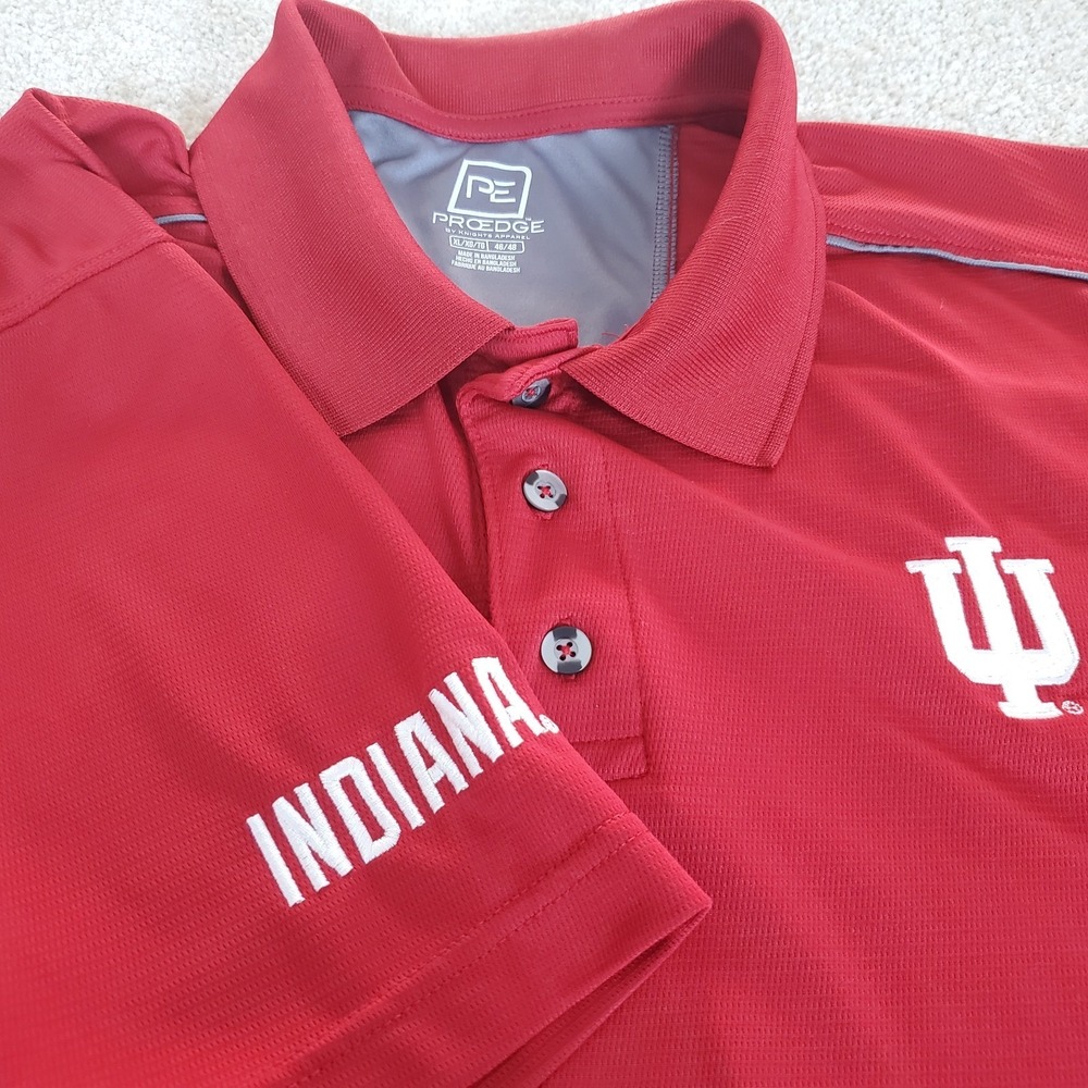 Indiana University Hoosiers Men's Polo Shirt Red Pro Edge Size XL